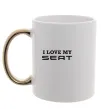 Чашка з кольоровою ручкою Love my Seat Золото фото