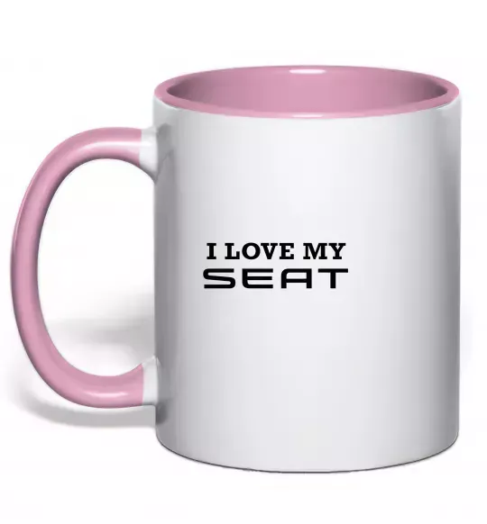 Чашка з кольоровою ручкою Love my Seat Ніжно рожевий фото