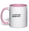 Чашка з кольоровою ручкою Love my Seat Ніжно рожевий фото