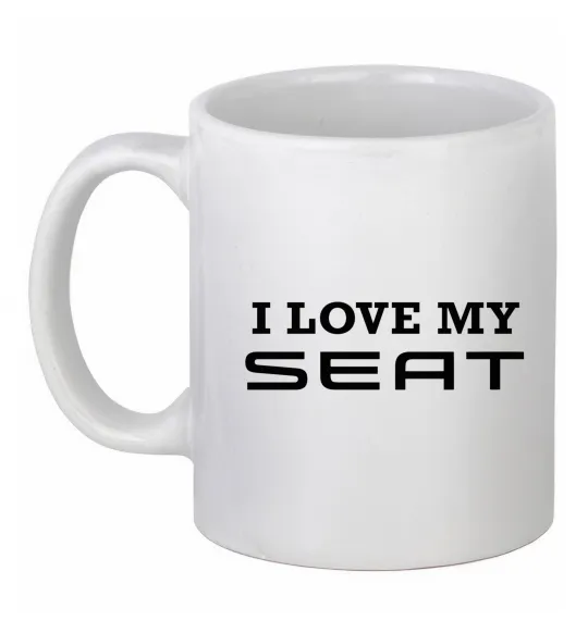 Чашка керамическая Love my Seat Белый фото
