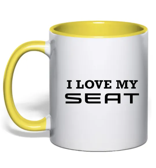 Чашка с цветной ручкой Love my Seat Лимонный фото