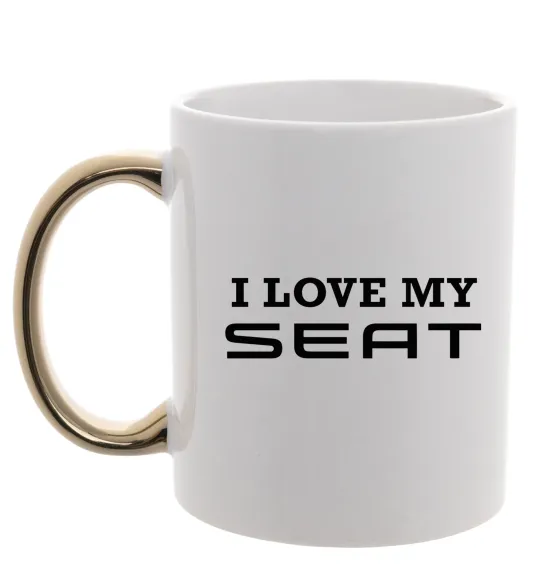 Чашка с цветной ручкой Love my Seat Золото фото