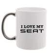 Чашка с цветной ручкой Love my Seat Серебро фото