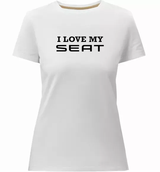 Жіноча преміум футболка Love my Seat Білий фото
