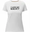 Жіноча преміум футболка Love my Seat Білий фото