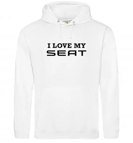 Чоловіча толстовка (худі) Love my Seat Білий фото