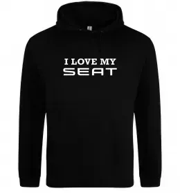 Мужская толстовка (худи) I <3 Seat Черный фото