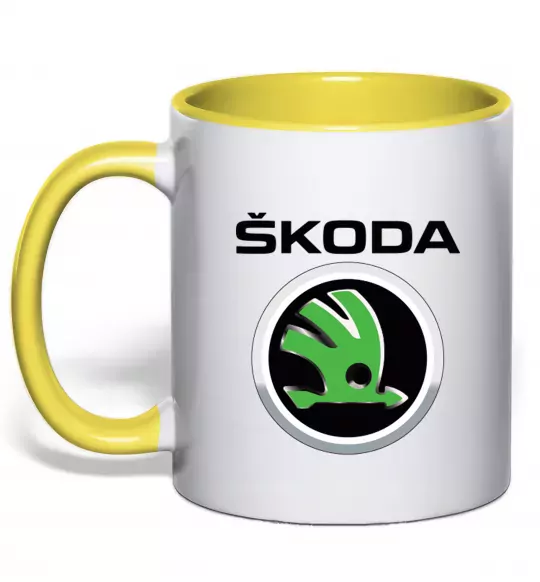 Чашка с цветной ручкой Skoda Солнечно желтый фото