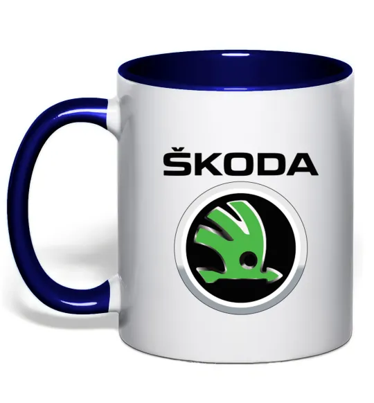 Чашка с цветной ручкой Skoda Глубокий темно-синий фото