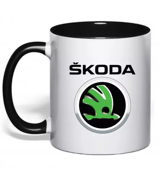 Чашка с цветной ручкой Skoda Черный фото