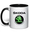 Чашка с цветной ручкой Skoda Черный фото