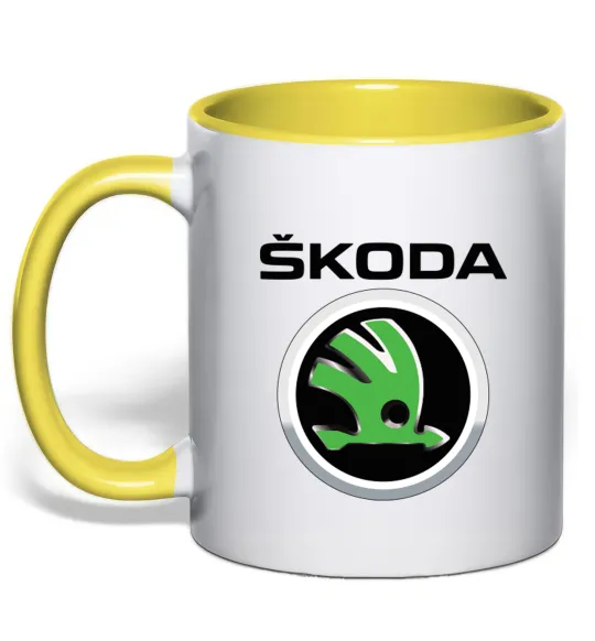 Чашка с цветной ручкой Skoda Лимонный фото