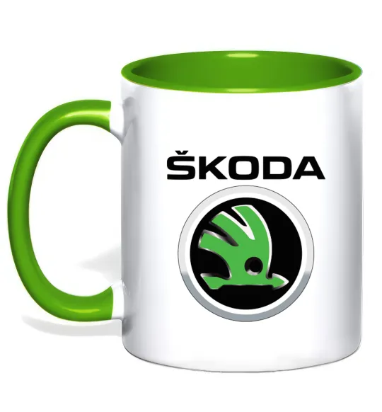 Чашка с цветной ручкой Skoda Лаймовый фото