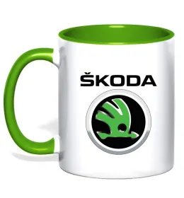 Чашка з кольоровою ручкою Logo skoda Блакитний фото