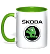 Чашка с цветной ручкой Skoda Лаймовый фото