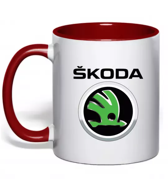 Чашка с цветной ручкой Skoda Красный фото