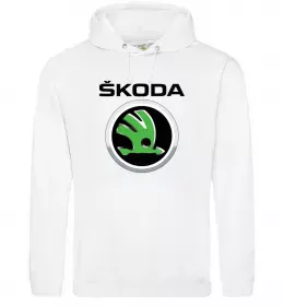 Мужская толстовка (худи) Skoda Белый фото
