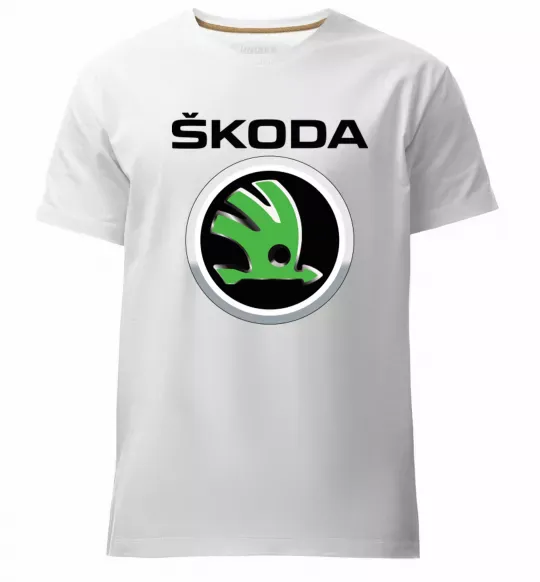 Мужская премиум футболка Skoda Белый фото