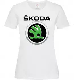 Жіноча футболка Logo skoda Білий фото