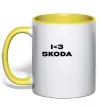 Чашка з кольоровою ручкою I <3 Skoda Сонячно жовтий фото