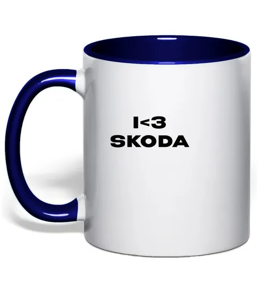 Чашка з кольоровою ручкою I <3 Skoda Глибокий темно-синій фото