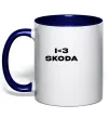Чашка з кольоровою ручкою I <3 Skoda Глибокий темно-синій фото