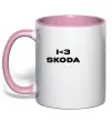 Чашка з кольоровою ручкою I <3 Skoda Ніжно рожевий фото
