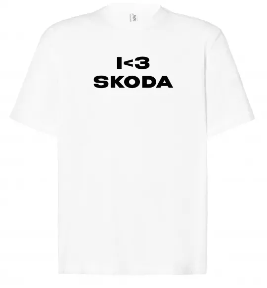 Футболка Оверсайз I <3 Skoda Білий фото