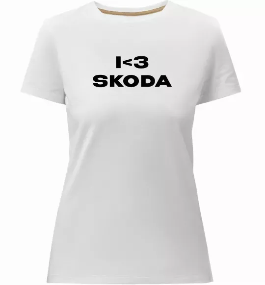 Жіноча преміум футболка I <3 Skoda Білий фото