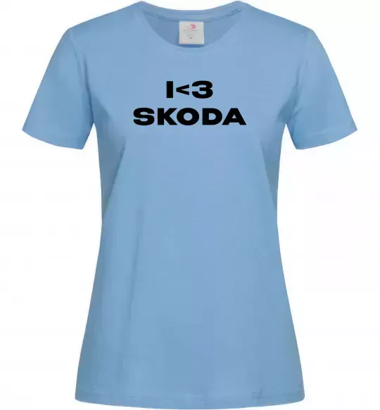 Жіноча футболка I <3 Skoda Блакитний фото