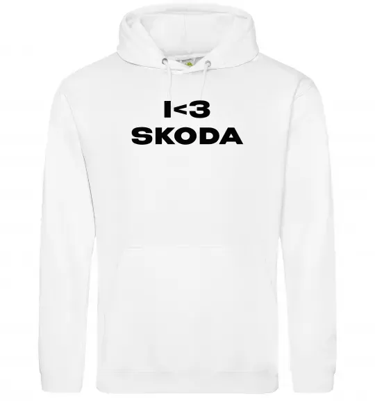 Мужская толстовка (худи) I <3 Skoda Белый фото
