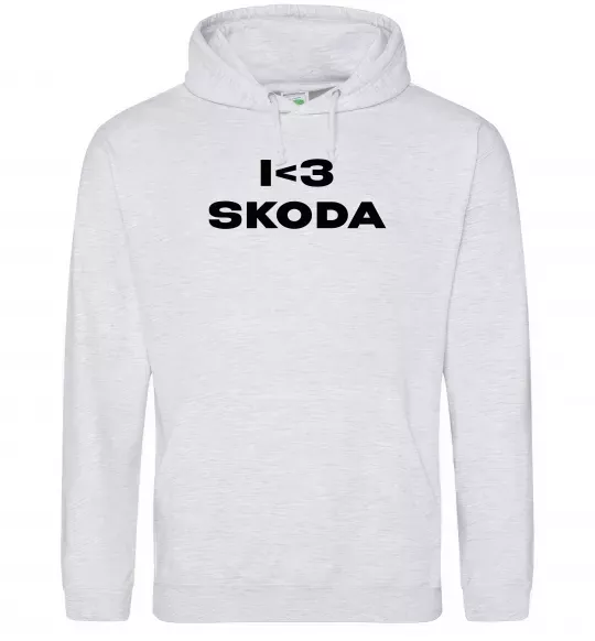 Мужская толстовка (худи) I <3 Skoda Серый меланж фото