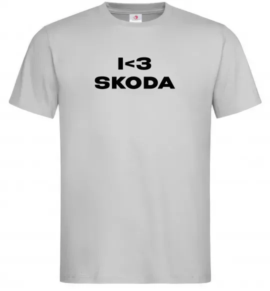 Чоловіча футболка I <3 Skoda Сірий фото