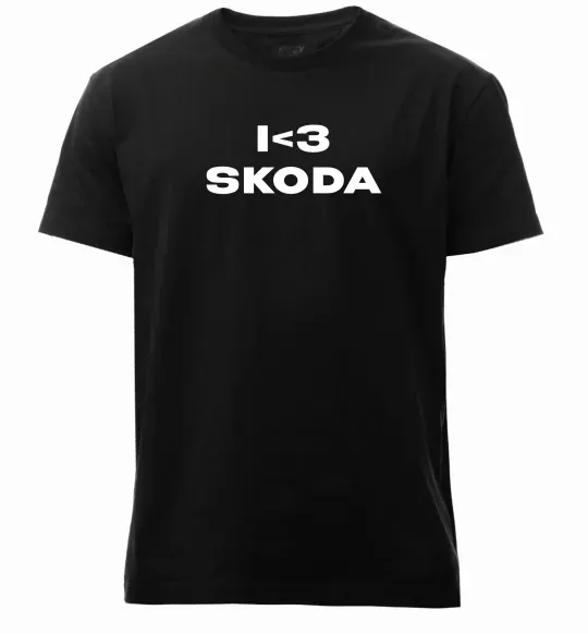 Мужская премиум футболка I <3 Skoda Черный фото