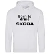 Мужская толстовка (худи) Born to drive Skoda Серый меланж фото