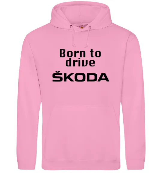 Жіноча толстовка (худі) Born to drive Skoda Рожевий фото
