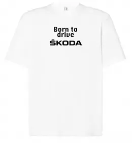 Футболка Оверсайз Skoda logo кольорове Білий фото