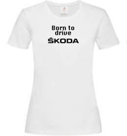 Женская футболка Born to drive Skoda