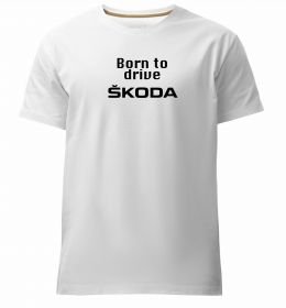 Мужская премиум футболка Born to drive Skoda