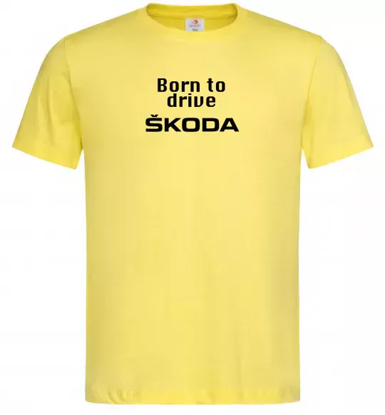 Мужская футболка Born to drive Skoda Лимонный фото