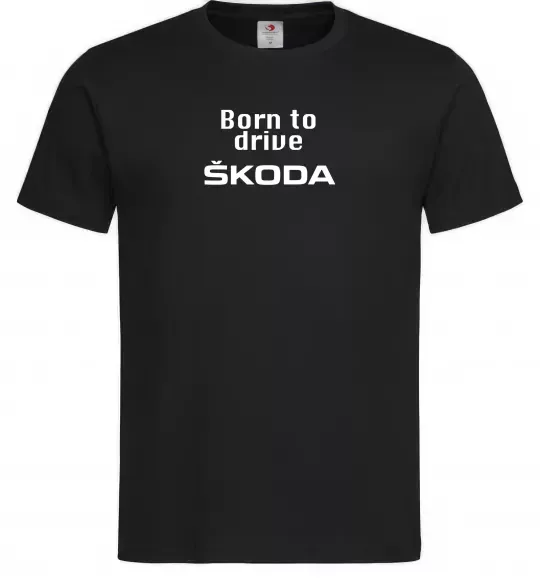 Мужская футболка Born to drive Skoda Черный фото