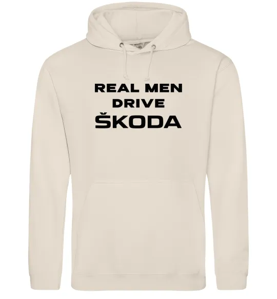 Мужская толстовка (худи) Real men drive Skoda Таш фото