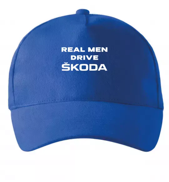 Кепка Real men drive Skoda Яскраво-синій фото