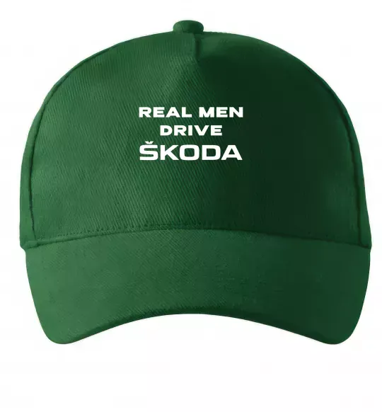 Кепка Real men drive Skoda Темно-зелений фото
