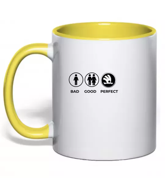 Чашка с цветной ручкой Good-Perfect Skoda Солнечно желтый фото