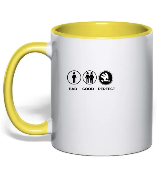 Чашка з кольоровою ручкою Good-Perfect Skoda Лимонний фото