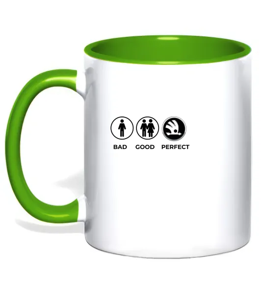 Чашка з кольоровою ручкою Good-Perfect Skoda Лаймовий фото