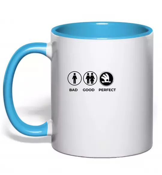 Чашка с цветной ручкой Good-Perfect Skoda Голубой фото