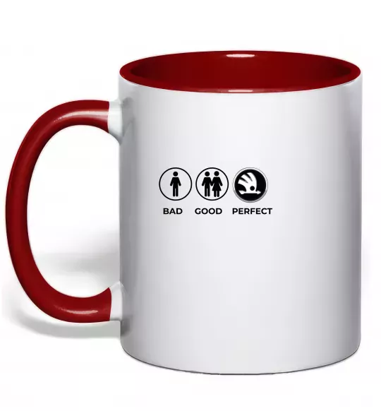 Чашка с цветной ручкой Good-Perfect Skoda Красный фото