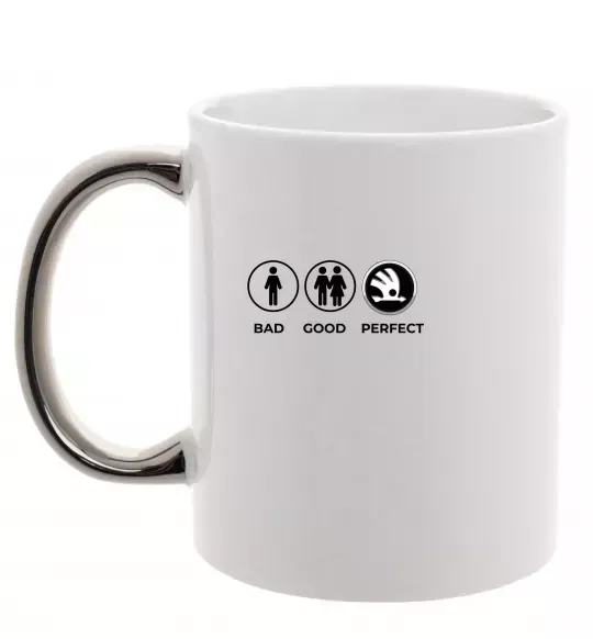 Чашка с цветной ручкой Good-Perfect Skoda Серебро фото